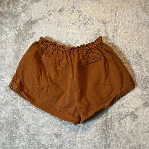Cleobella Brown Paperbag Shorts Size‎ XL Brown Organic Cotton Women's - Picture 5 of 6